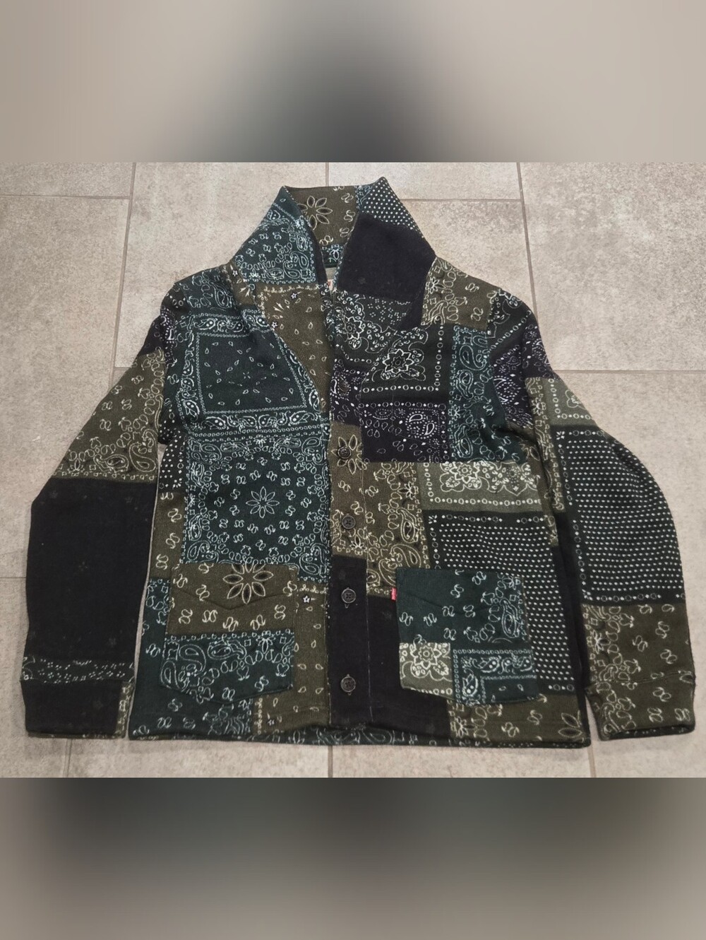 Levi's Men's M Hillen Bandana Paisley Patchwork Quilted Cardigan Shirt Jacket